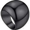 GoldChic JEWELRY Anello Uomo Acciaio 23mm Anello Donna Lucido, Taglia 22 Anelli Uomo Con Sigillo Nero Anello Nero Uomo Rapper Jewellery Regali, Regalo Uomo e Ragazzo