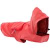 Record Impermeabile Pocket per Cani con Cappuccio Regolabile. Cappotto per cani tascabile e ripiegabile con chiusura a strappo. Giacca Antipioggia per Cani con il foro per il guinzaglio|(Rosso, XL)