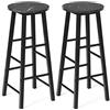 COSTWAY Set di 2 Sgabelli da Bar, Sgabelli da Cucina con Gamba Quadrata e Poggiapiedi, Sgabelli da Bar in Altezza da Pub, 29 x 29 x 71 cm (Nero)