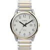 Timex Orologio da uomo Easy Reader da 40 mm, cinturino elastico in acciaio inox bicolore, quadrante bianco, cassa bicolore TW2W52100