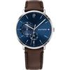 Tommy Hilfiger Orologio Analogico Multifunzione al Quarzo da Uomo con Cinturino in Pelle Marrone Scuro - 1791508