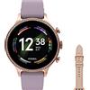 Fossil Smartwatch Gen 6 da Donna in Acciaio, Color Oro Rosa con Cinturino in Silicone Viola, FTW6080 + Cinturino S181498