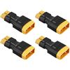 YoWoo Power Yowoo 4pcs da XT90 Maschio a XT60 Femmina Adattatore convertitore connettore per LiPo Electric Quad/ESC (da XT90 Maschio a XT60 Femmina)