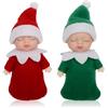 Mienocol 2 statuette con elfo di Natale, mini elfi per ragazzi e ragazze, colore rosso, verde, mini bambola di Natale, per Natale, Capodanno, regalo di Natale