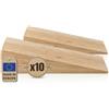 Tolux Zeppa in Legno Duro, Cuneo di Montaggio, Cunei di Livellamento, Fermaporta, Strumento Utile in Costruzione e Progetti Fai-da-te, 125x45x30 mm, 10 Pezzi