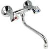 tecuro, rubinetto per lavabo a doppia manopola, rubinetto da parete con erogatore da 200 mm, per cucina/seminterrato
