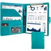 GraduatePro Cartella Portadocumenti A5 Pelle di Cerniera Chiusura magnetica Unisex per Ufficio Conferenza Cartellina Custodia Organizzatore con Quaderno-Turchese