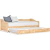 vidaXL Legno di Pino Divano Letto a Scomparsa Rete a Doghe in Multistrato Sofa Struttura Telaio 2 Letti Giroletto Salvaspazio 90x200 cm