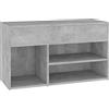 vidaXL Panca Portascarpe Grigio Cemento 80x30x45 cm in Truciolato