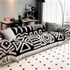 FANSU Telo Copridivano 1 2 3 4 Posti, Copriletto Matrimoniale Multiuso Copritutto, Coperta Copridivano Antiscivolo Reversibile, Lavabile Coperta Decorativa per Divano (180x230cm,nero bohémien)