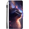 EuoDuo Compatibile con OPPO A16s/OPPO A16/OPPO A54s Cover Libro con Disegni Custodia Portafoglio in PU Pelle Completa Protettiva Caso Magnetica Flip Wallet Case - Gattino