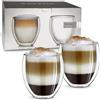 Creano Set di 2 Bicchiere Termico XXL a Doppia Parete - Vetro Termico Borosilicato, Grande Capacità 400ml, Ideale per Caffè, Tè e Bevande Calde