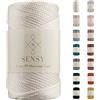 S SENSY Sensy, Cordoncino in poliestere da 5 mm, 95 metri, 100% polipropilene, per macramè, 5 mm, per borse all'uncinetto, macramè, filo all'uncinetto, regalo per maglieria (Ecrù)