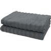 ZOLLNER 2 teli da doccia, 100% cotone, 70x140 cm, grigio