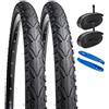 YunSCM 2Pcs Pieghevole 26 pollici pneumatici 26x1.75 ETRTO 47-559 e 26 pollici camere d'aria AV32mm Schrader Valve compatibili Bike 26x1.75 copertoni e Camere d'ari