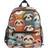 Generic Zaino per la scuola elementare per bambini, piccolo zaino colorato con bradipo per bambini e bambine, Bradipo colorato, S