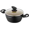 FLORINA AMVEGAN Pentola in alluminio 20 cm I 2,1L I Alta durata I Coperchio in vetro I Rivestimento in ceramica all'olio d'oliva I Facile da cucinare e da lavare I Design originale