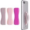 kwmobile Supporto Dita Cellulare - Set 3x Fasce Elastiche Sostegno Antiscivolo Antiurto Telefonino Supporto Universale - Finger Holder Phone rosa/fucsia/oro rosa
