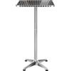 HUOLE Tavolino Bar/Ristorante in Acciaio Inox,Tavolo da Cucina Tavolo con Piano Appoggio Quadrato 60x60cm e Altezza Regolabile 70/110cm-60 * 60 * 70/110 cm (quadrato)