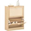 SoBuy Scarpiera Slim da Ingresso con 2 ante e 2 ripiani Naturale 60x24x80cm FSR160-N