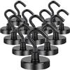 Keukenket 12 ganci magnetici extra forti da 30 kg, 32 mm, magneti al neodimio con gancio, senza punzonatura per porte in ferro, ganci magnetici da cucina, ganci magnetici per campeggio, armadietti e