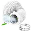 DMJJSD Tubo di scarico, diametro 100 mm, 3 m, flessibile in PVC, tubo di scarico dell'aria condizionata, tubo in alluminio, con 2 fascette stringitubo in acciaio inox per condizionatori d'aria, cappa