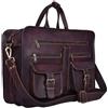 Fatto a mano Borsa messenger da uomo 19" in vera pelle cerata vintage tracolla valigetta p...