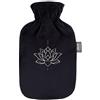 Fashy Borsa dell'acqua calda con rivestimento in soffice e glitter ninfea, 2 l, colore: nero