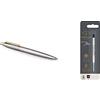 PARKER Penna A Sfera Jotter Con Dettagli In Oro, Confezione Regalo, Stainless Steel Golden Trim & Quinkflow Ricarica Per Penna A Sfera, Punta Media, Nero