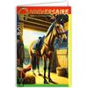 Afie 67-1278 - Biglietto di auguri a ferro di cavallo, portafortuna, in oro dorato, lucido, busta, 12 x 17,5 cm, equitazione ippismo club ippica equestre stallone cavolo puledro pony stalla, box sella