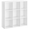 VASAGLE Libreria a 9 Cubi, Scaffale Espositore per Decorazioni, Souvenir, Piante, per Studio, Ufficio, Soggiorno, 30 x 97,7 x 97,5 cm, Bianco LBC177W01