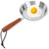 Cyrank Mini Padella 12 Cm/16 Cm, Padella per Olio in Acciaio Inox Padella per Uova Padella per friggere Padella per induzione Pentola Padella Portatile Padella per Campeggio Padella per Cucina (12cm)