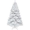 Herrselsam Albero di Natale artificiale albero di Natale bianco ritardante di fiamma PVC 600 punte con supporto in metallo (180 cm)