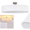 hofstein Lampada da soffitto Foggia, lampada da soffitto rotonda con paralume in tessuto bianco, Ø 60 cm, 3 x attacco E27, design retrò, senza lampadina/e