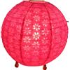 GURU SHOP Lampada da Terra Rotonda in Carta di Riso Corona Ø 35 cm - Rosa, CartaLokta, Lampade da Soffitto Asiatiche Lampade di Carta Tessuto per Lampade