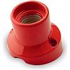 AMARCORDS - Plafoniera in porcellana inclinata attacco e27 base applique portalampade vintage colore ROSSO