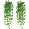 DabbOo 2 Pezzi Piante Pensili Artificiali 80cm Pianta Artificiale Sospesa Plastica Piante Finte Cadente Simulazione Pianta Appesa Edera Verde per Casa Festa Giardino Interni Esterni Decorazione