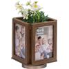 Nuptio Cornice Rotante Portafoto Legno: 10x15 Porta Foto Multiplo da Tavolo Vintage Cornice Doppia Marrone Regalo Matrimonio Sposi Multifoto Magnetica Portaritratti Photo Frame Set Portafotografie