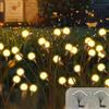 Caldarax 2 Pezzi Luci Solari Giardino Esterno, 10LED Lucciole Luci Solari da Giardino, IP65 Impermeabile, Lampade Solare Lucciole Decorazione per Terrazza Percorso Prato Balcone Paesag(Bianco Caldo)