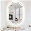 S'bagno Specchio Bagno con Luce Ovale 60x90 cm, Specchio Bagno Led con Cornice in Alluminio, Anti-Fog, 3000-6500K, Funzione Memoria, IP44 Impermeabile, Orizzontale/Verticale, Dorato