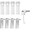 PSOWQ Confezione da 8 Supporti a Morsetto per Tende a Rullo,Supporti a Morsetto,Supporti a Morsetto Doppi per Tende a Rullo per Tende a Rullo, Senza Fori necessari,Supporto a Morsetto PVC - Bianco