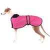 Pethiy Giacca impermeabile per cani levrieri, cappotto invernale con fodera in caldo pile, abbigliamento per cani da esterno con fasce regolabili, per cani di taglia media e grande-Rosa-XS