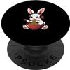 Gaming Rabbit Eating Ramen Kawaii Cute Carino Bunny Mangiare Tagliatelle Con Le Cuffie, Coniglio Di Gioco PopSockets PopGrip Intercambiabile