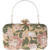 COAIMANEY Borsa da donna vintage con ricamo floreale pochette da sera, borsa a tracolla per feste di nozze e balli studenteschi, #2205-verde
