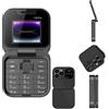 SeaAZqurtles Mini telefono cellulare a flip, radio FM, voce con lista nera, quadrante veloce, 2 schede SIM, piccolo display pieghevole, mini telefono cellulare flip 2024, regalo facile da usare per papà, mamma e