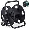Relaxdays Avvolgitubo dell'Acqua, Attacco 1/2, Bobina Riavvolgi Tubi da 30 m, Accessori per Irrigazione, Nero Grigio
