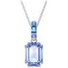 Swarovski Pendente Millenia, Taglio ottagonale, Blu, Placcato rodio