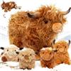 OUOZZZ Peluche Mucca Highland con Vitellino, Set Mamma e Figlio Mucca Scozzese 36cm, Morbido Giocattolo Fattoria, Regalo Bambini