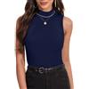 Irevial Lupetto Donna Smanicato Maglietta Senza Maniche Donna Dolcevita Elegante Elasticizzato Gilet Comoda Lupetto vestibilità Aderente con Canotte da Traspirante