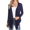 Irevial Cardigan Aperto Davanti Leggero in Maglia a Maniche Lunghe Elegante Cappotto Leggero Primavera Autunno Comoda Blu Navy S